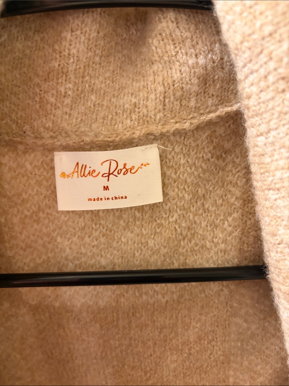 Checkered Open-Front Cardigan Sweater - Beige/Cream - Picture 3 of 3